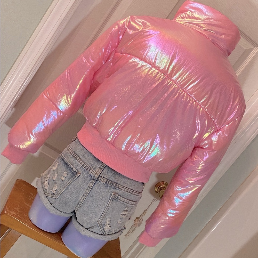 EN MERCI Shimmering Pink Women's Puffer Jacket ObO - Picture 9 of 13